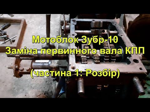 Видео: Мотоблок Зубр-10, заміна первинного вала КПП. Частина 1.