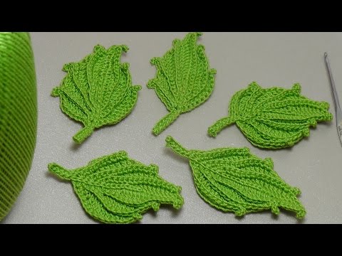 Видео: Вязание листика крючком. Красивый объёмный листик крючком. Easy To Crochet Leaf