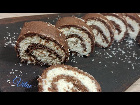 Видео: Шоколадный рулет с творогом без выпечки/No-Bake Chocolate Roll with Cottage Cheese