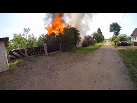 Видео: Пожар по повышенному номеру в деревне | Безводный участок