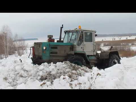 Видео: Тракторы Т-150К! МОЩНАЯ ГРЕБЛЯ СНЕГА!