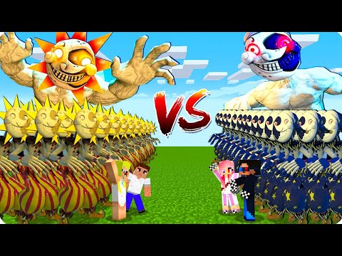 Видео: 🌓АРМИЯ СОЛНЦА VS АРМИИ ЛУНЫ В МАЙНКРАФТ! ТРОЛЛИНГ ШЕДИ ЛЕСКА И НУБИК ПРОТИВ АНИМАТРОНИК MINECRAFT