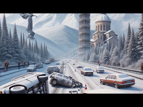 Видео: Шок в Грузии. В Батуми впервые за 10 лет выпал снег