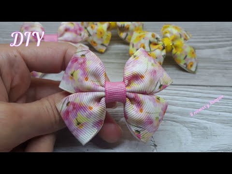 Видео: Бантики на первые хвостики / из репсовой ленты / Канзаши / МК / DIY / Bows baby
