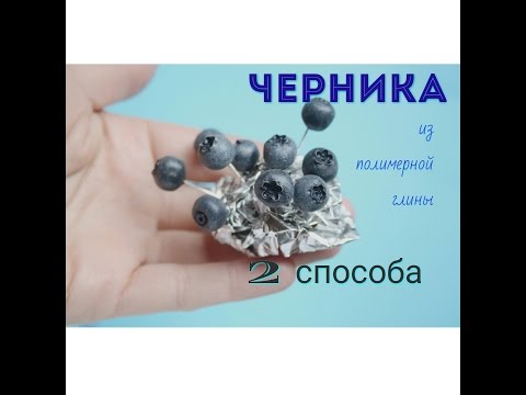 Видео: Черника из полимерной глины. 2 способа//VAIGI. Polymer clay tutorials