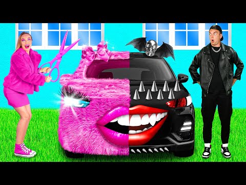 Видео: Розовая Машина vs Черная Машина Челлендж от DuKoDu Challenge