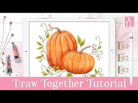 Видео: Как нарисовать красивые тыквы шаг за шагом в уроке Procreate