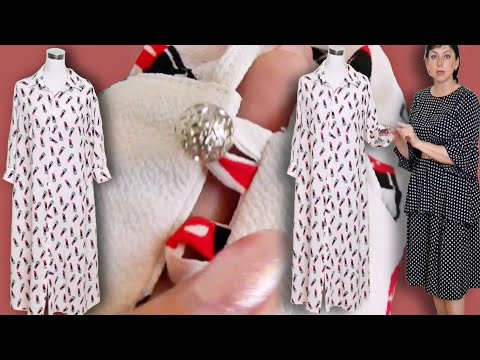 Видео: Платье-рубашка А-силуэта. Часть 2. Раскрой рукава и манжет с учётом размера проймы.