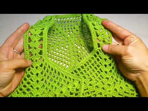 Видео: Сборка мотива для вязания мини-жилетки, часть 2 #crochetvestmodel #crochet #knitting #легко #супер