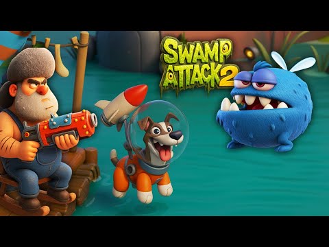 Видео: БОЛОТНАЯ АТАКА - СОСЕД ВИЛЛИ и ЛАЙКА против БОЛОТНЫХ МОНСТРОВ в игре Swamp Attack 2