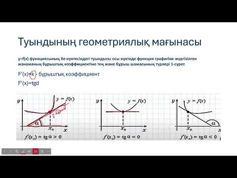 Видео: Туындының геометриялық мағынасы. 10 - сынып Алгебра