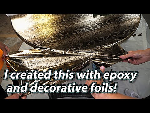 Видео: Как я использовал декоративную фольгу и эпоксидную смолу, чтобы создать уникальный стол | RK3 Des...