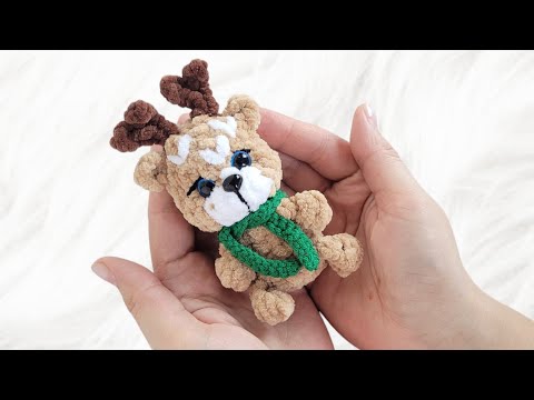 Видео: 🦌Малыш Олененок вязаный крючком из плюшевой пряжи🦌👍crochet deer🦌gehäkeltes Reh