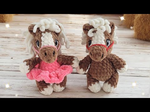 Видео: Девочка Лошадка из плюша вязаная крючком🐴horse crochet🐎gehäkeltes pferd