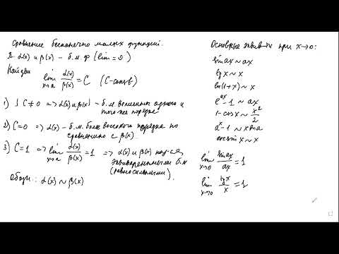 Видео: Сравнение бесконечно малых  Непрерывность функции