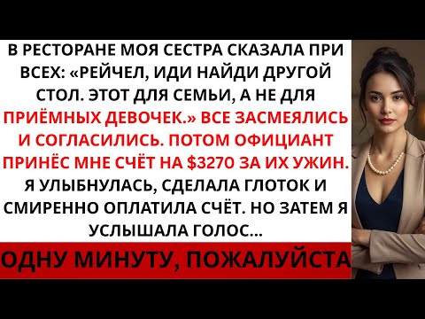 Видео: Сестра сказала: «Иди сядь за другой стол» на семейном ужине, потому что я приёмная — и вручила мне..