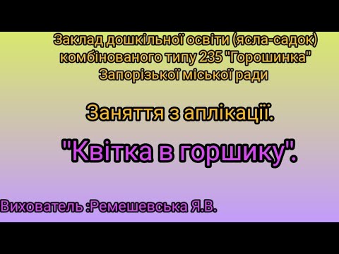Видео: Аплікація "Квітка в горшику" ЗДО 235