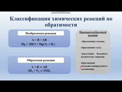 Видео: Классификация химических реакций по различным признакам
