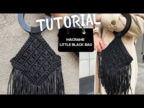 Видео: Макраме-сумка «little black bag»