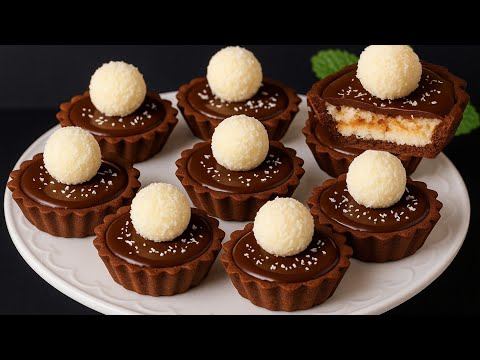 Видео: Тарталетки с кокосовым заварным кремом/Шоколадные тарталетки/Тарт «Баунти»