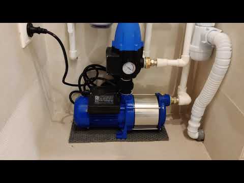 Видео: Накопитель для воды с установкой  в квартире.