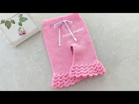 Видео: Великолепная модель детских брюк принцессы крючком / 6-12 месяцев