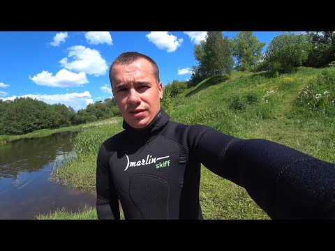 Видео: Подводная охота. Первый раз в гидрокостюме.