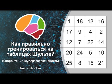 Видео: Скорочтение - Урок 11, Как правильно проходить таблицы Шульте