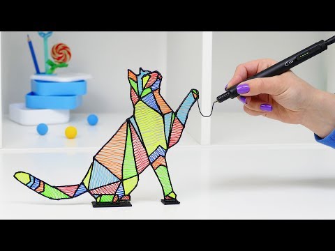 Видео: РИСУЮ КОТА САМОЙ ТОНКОЙ 3D РУЧКОЙ В МИРЕ | РАЗНОЦВЕТНЫЙ КОТ DIY 3D РУЧКА