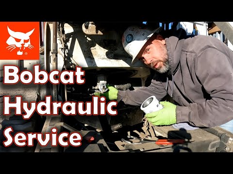 Видео: Замена гидравлического масла и фильтра Bobcat на погрузчиках серии M