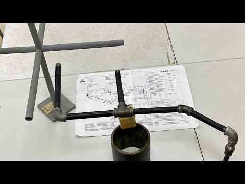 Видео: Изометрический чертеж трубопровода. Гибка прокатной проволоки. Фактическая установка на месте.