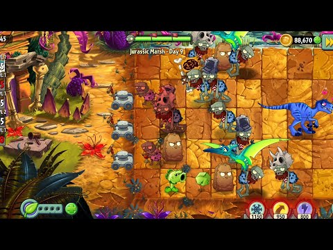 Видео: Играю в PvZ 2 / Jurassic Marsh - День 9 / №84