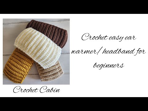 Видео: Вязаная крючком повязка на голову/ушная грелка для начинающих.