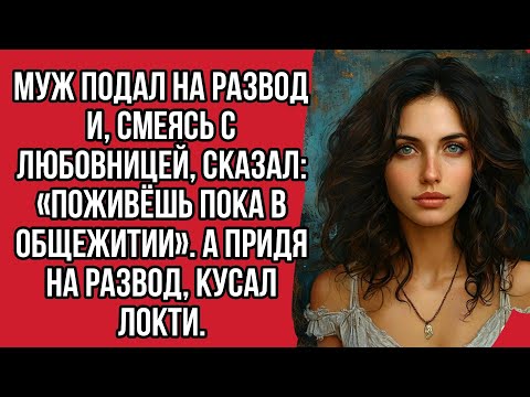 Видео: Муж подал на развод и, смеясь с любовницей, сказал: «Поживёшь пока в общежитии». А придя на развод..