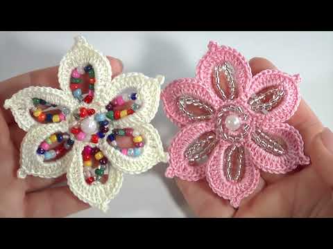 Видео: ОЧЕНЬ Хорошенькие и Нежные/Вяжем крючком с бисером СУПЕР ЦВЕТОЧКИ/Авторская разработка