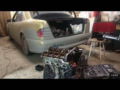 Видео: Мерседес W210 Капитальный ремонт двигателя М111 2,3L