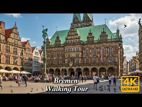 Видео: 4K Walking Tour по Бремене, Германия | Изучите исторические достопримечательности и центр города