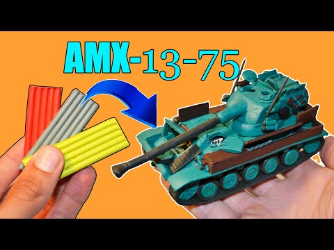 Видео: Лёгкий Танк AMX13-75 из Пластилина!