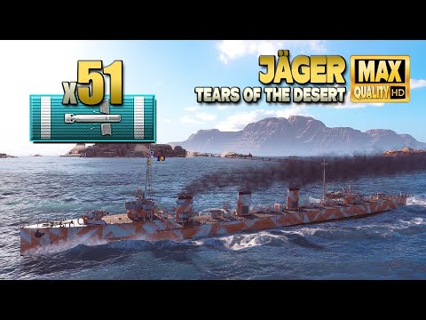 Видео: Эсминец Jäger с 51 торпедным попаданием - World of Warships