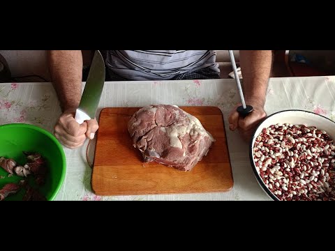 Видео: автоклав. тушёная фасоль с мясом