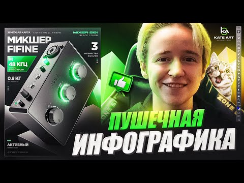Видео: ПУШЕЧНАЯ ОБЛОЖКА ДЛЯ МИКШЕРА - Инфографика в Photoshop