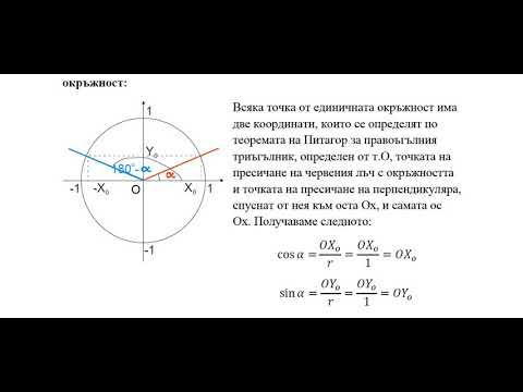 Видео: Математика 11 клас, тема "Основни тригонометрични тъждества за ъгли от 0 до 180 градуса"