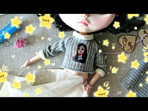 Видео: Толстовка для Блайз. МК. ЧАСТЬ 1/Sweatshirt for Blythe. DIY. PART 1