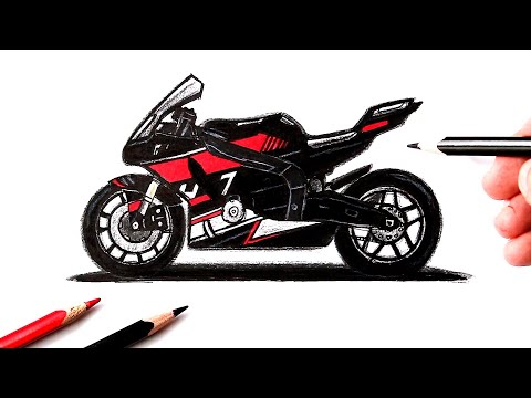 Видео: Как нарисовать Мотоцикл | Уроки рисования | Yamaha R-1