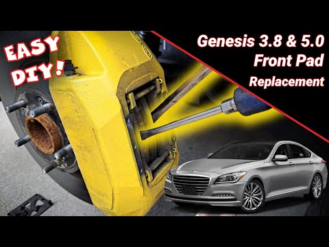 Видео: Замена передних тормозных колодок Hyundai Genesis 3.8 и 5.0