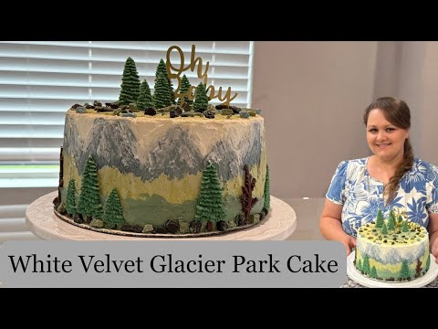 Видео: White Velvet Glacier Park Cake ( Торт Белый бархат - Ледниковый парк )