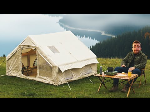 Видео: Над облаками – Роскошный палаточный лагерь у озера с печкой