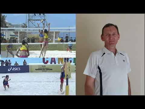 Видео: Пляжный волейбол. Beach-volley. Взаимодействие блок-защита.