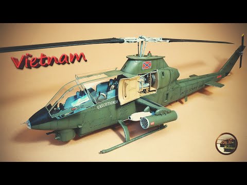 Видео: Вертолёт из Вьетнама. ФИНАЛ Проекта AH-1G Huey Cobra в 1/32 от ICM