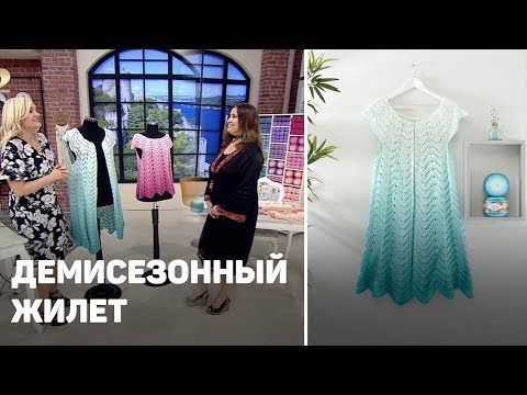 Видео: Демисезонный Жилет из Alize Diva Ombre Batik